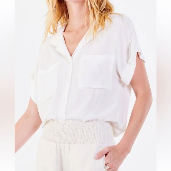 DEAR JOHN DENIM
CALI TIE FRONT SHIRT WHITE Size M - Picture 1 of 13